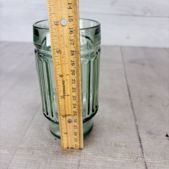 Vintage Anchor Hocking Ribbed Handled Green Glass Mugs Drinking Glasses Set of 4 - Picture 13 of 16